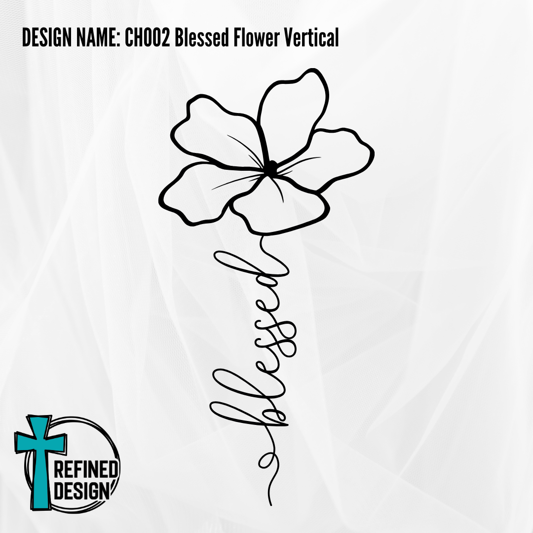 Design Name: CH002 Blessed Flower Vertical