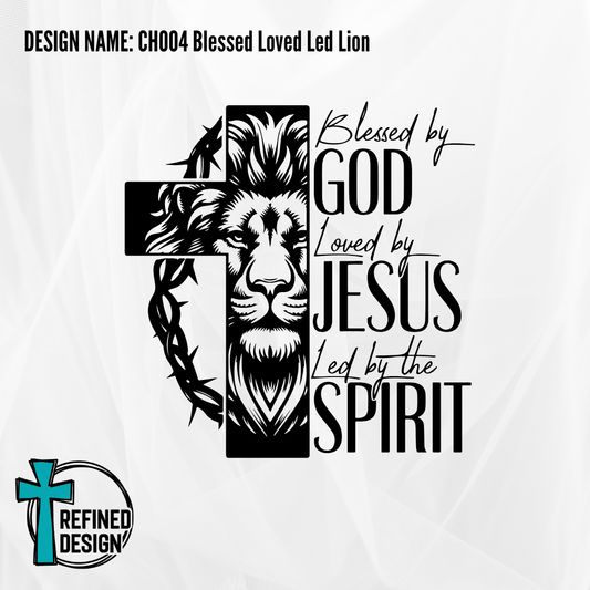 Design Name: CH004 Blessed Loved Led Lion