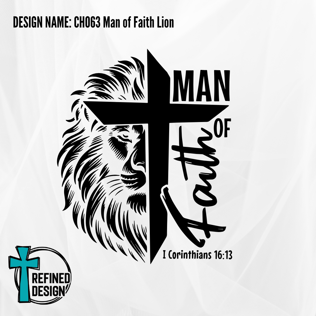 Design Name: CH063 Man of Faith Lion