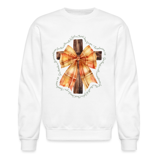 "Autumn Cross" Crewneck Sweatshirt - white