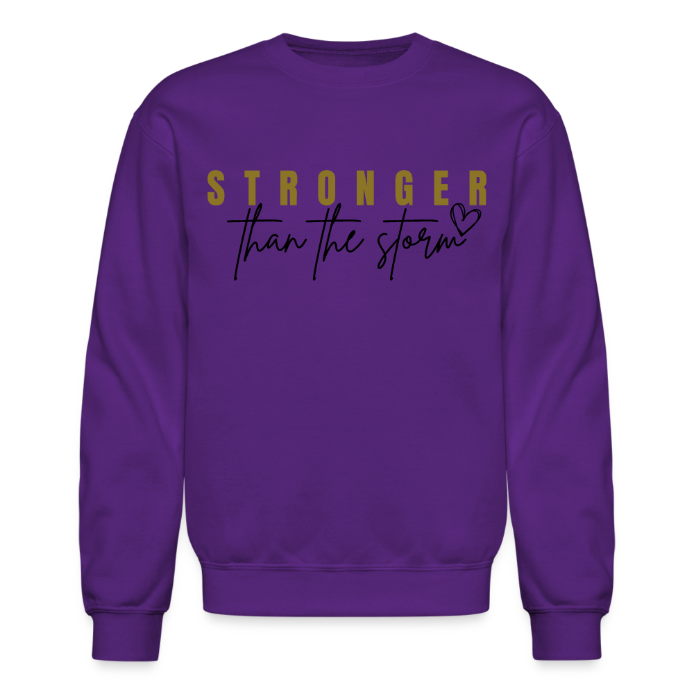 "Gold Stronger Than the Storm" Crewneck Sweatshirt - purple