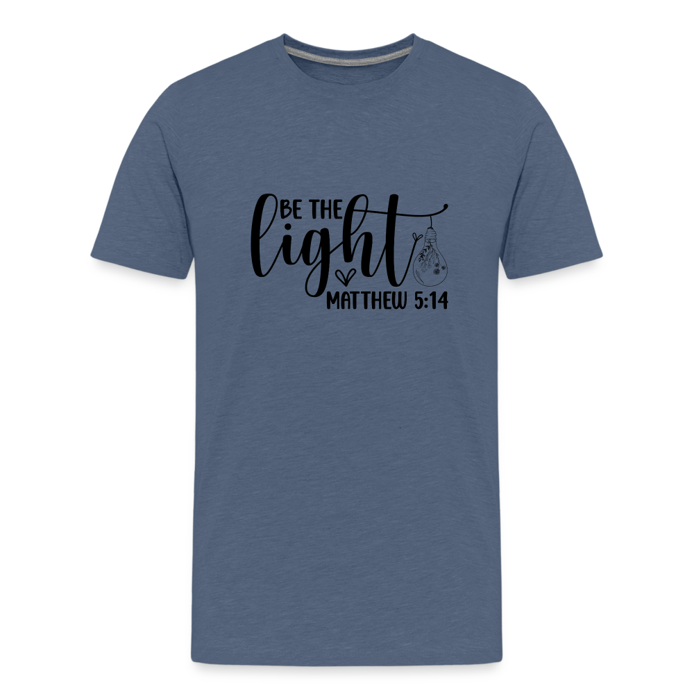 "Be the Light" Kids' Premium T-Shirt - heather blue