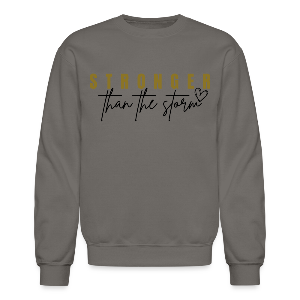 "Gold Stronger Than the Storm" Crewneck Sweatshirt - asphalt gray