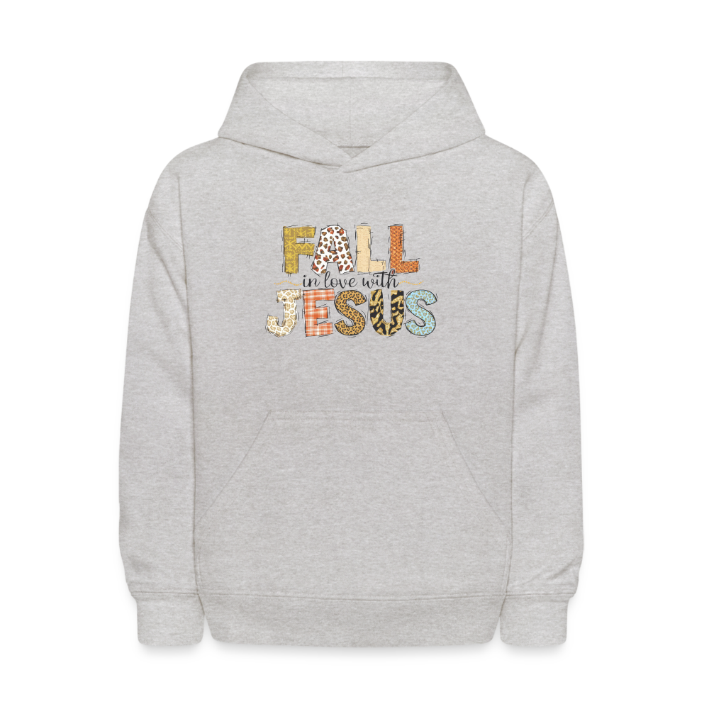 "Fall in Love with Jesus" Kids' Hoodie - heather gray