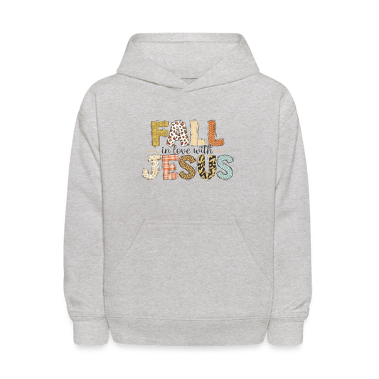 "Fall in Love with Jesus" Kids' Hoodie - heather gray