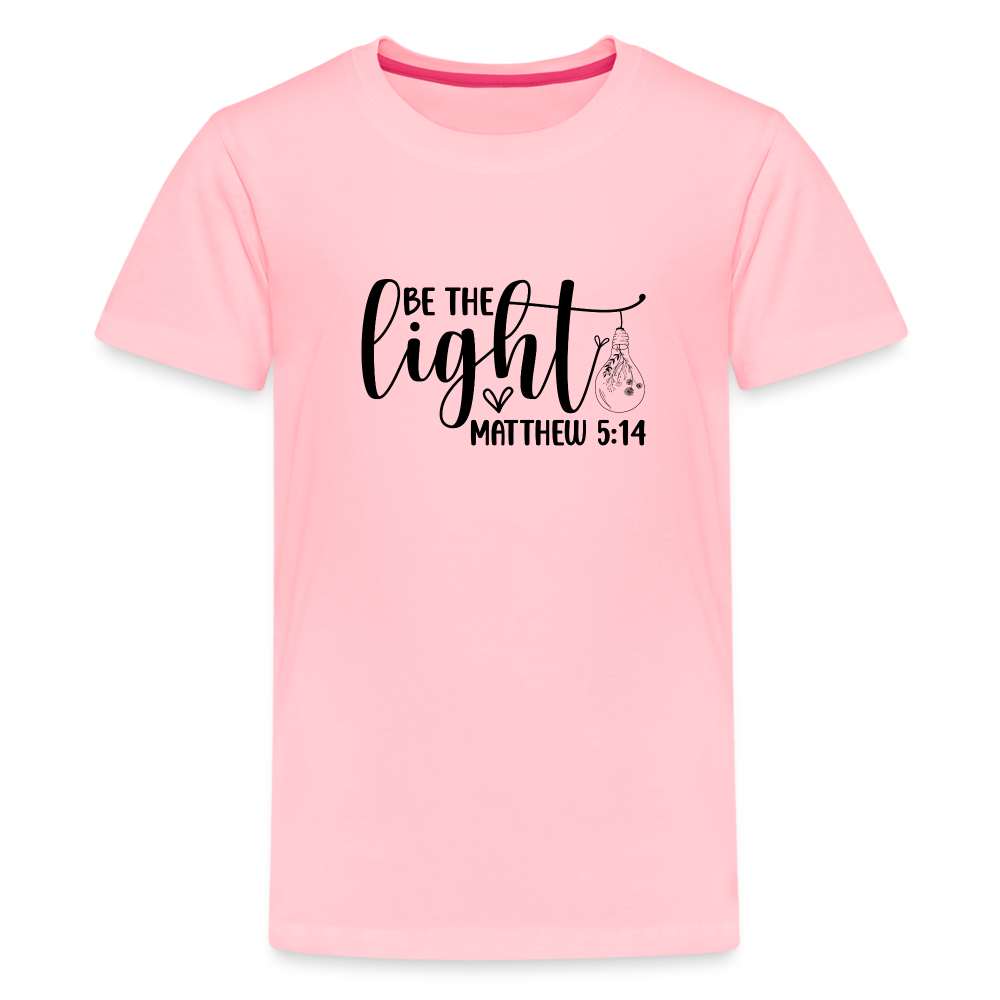 "Be the Light" Kids' Premium T-Shirt - pink