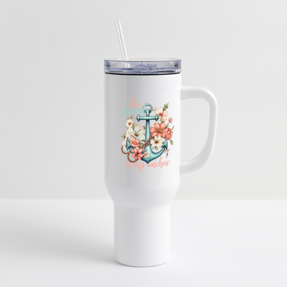 "My Anchor" 40 oz Dual-Handed Travel Tumbler - white