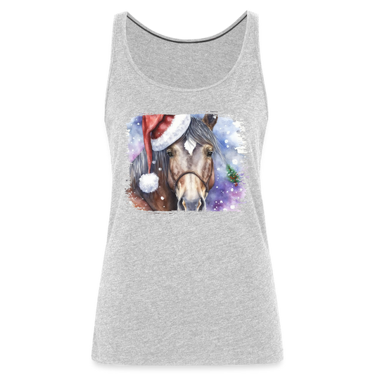 "Christmas Horse Face" Women’s Premium Tank Top - heather gray