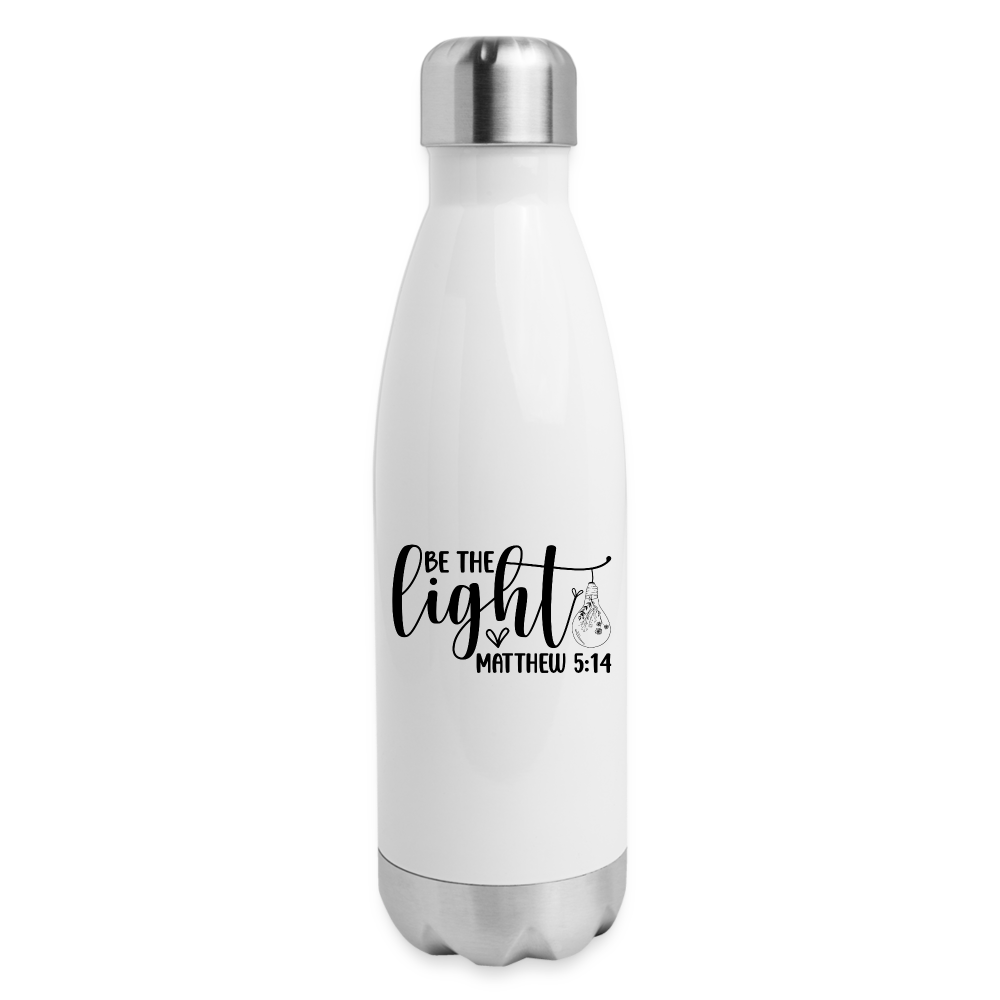 "Be The Light" Insulated Stainless Steel Water Bottle - white