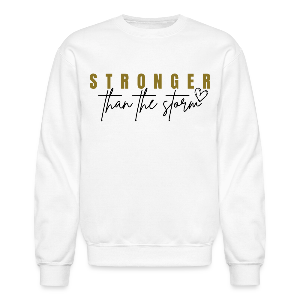 "Gold Stronger Than the Storm" Crewneck Sweatshirt - white