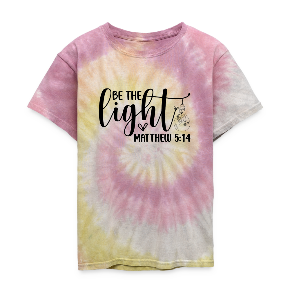 "Be the Light" Kid's Tie Dye T-Shirt - Desert Rose