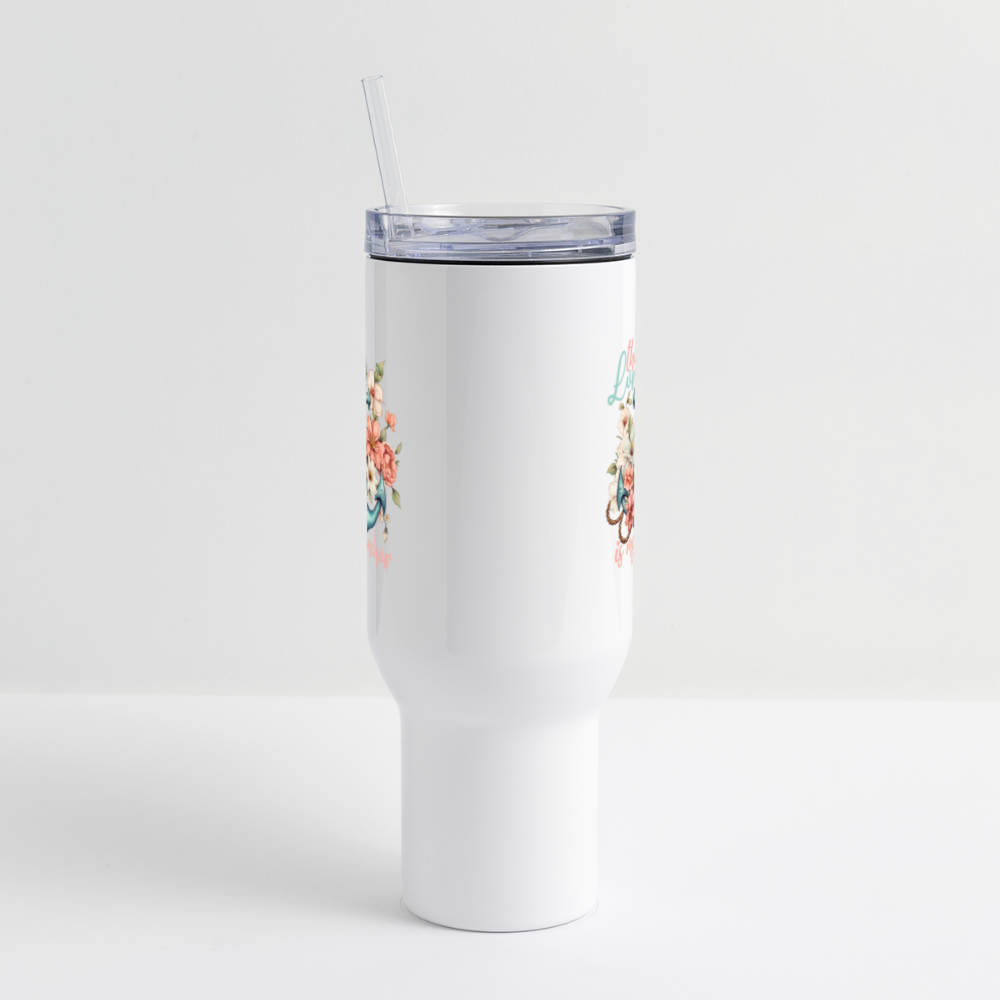 "My Anchor" 40 oz Dual-Handed Travel Tumbler - white