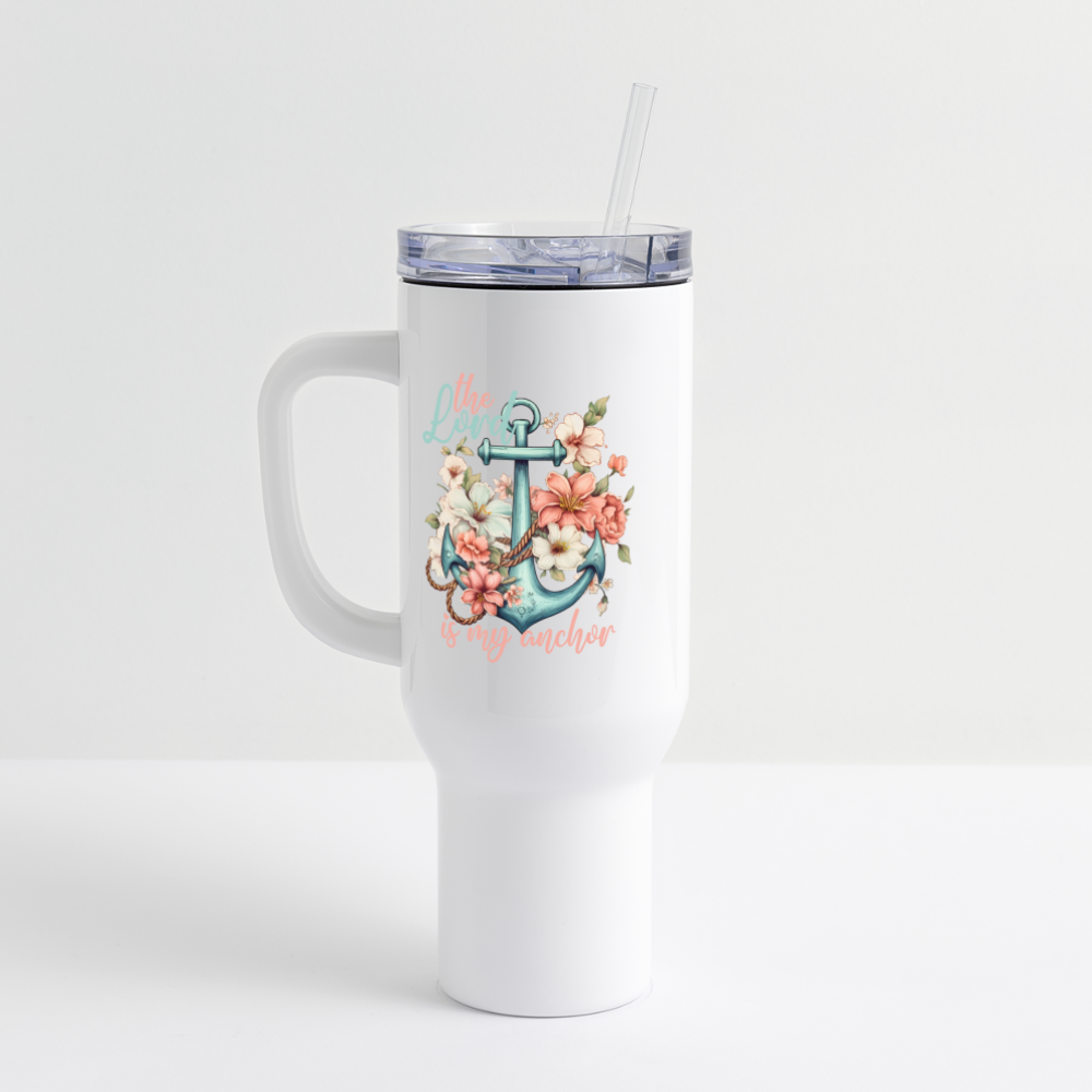 "My Anchor" 40 oz Dual-Handed Travel Tumbler - white