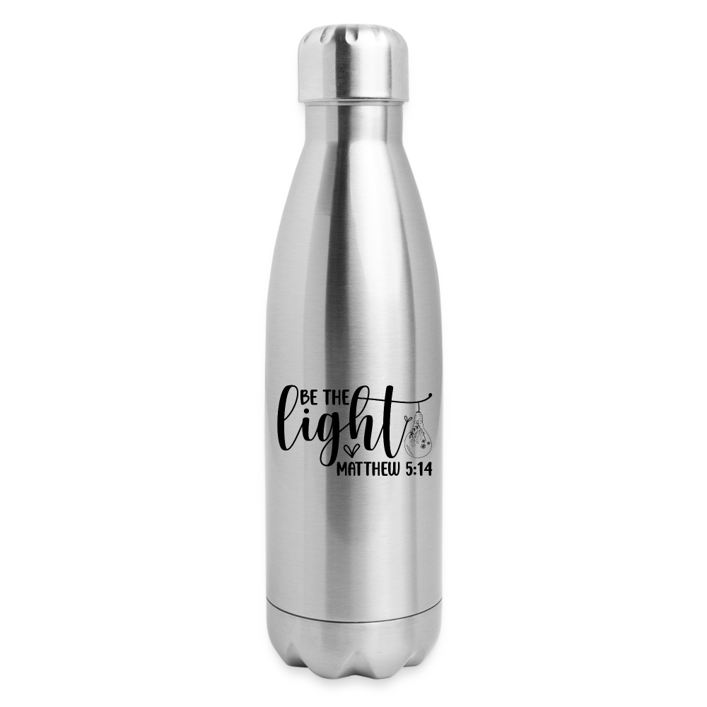 "Be The Light" Insulated Stainless Steel Water Bottle - silver