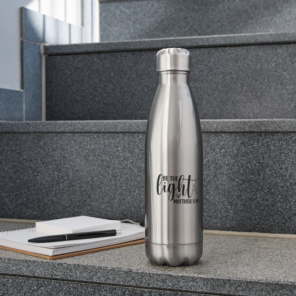 "Be The Light" Insulated Stainless Steel Water Bottle - silver