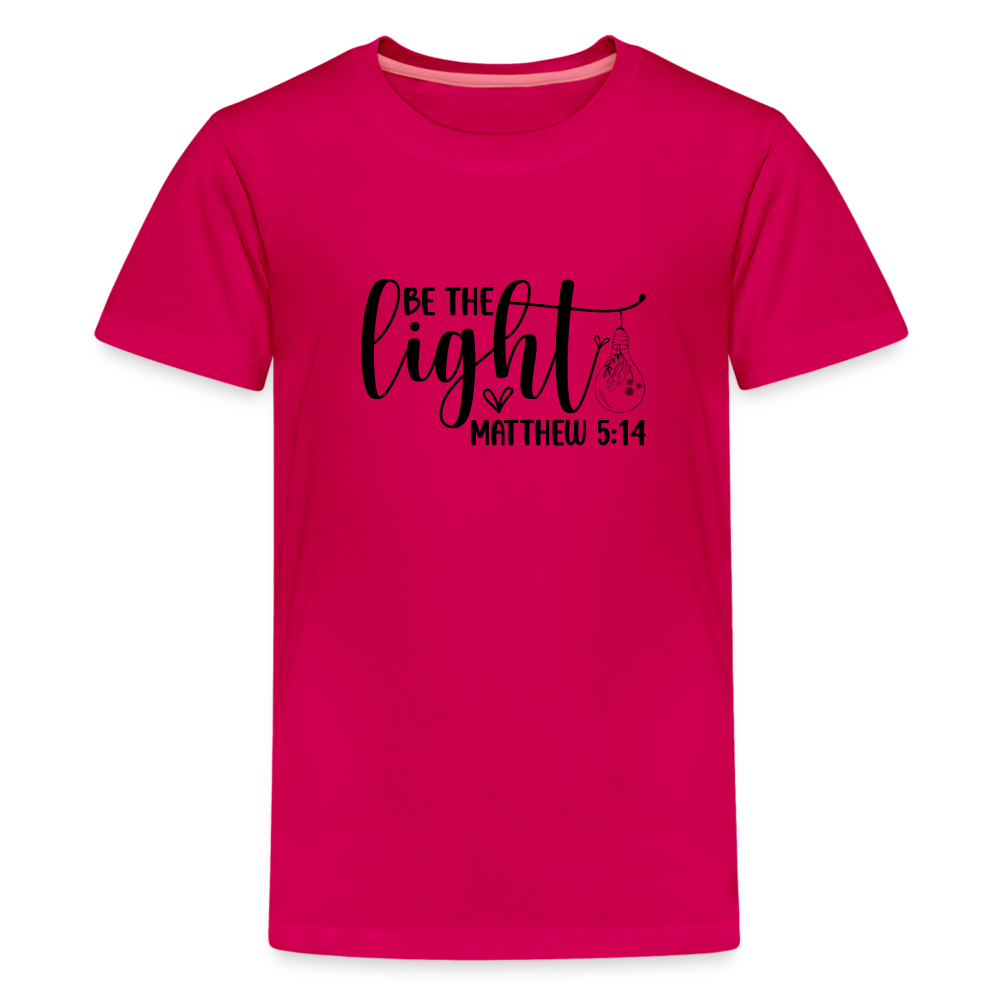 "Be the Light" Kids' Premium T-Shirt - dark pink