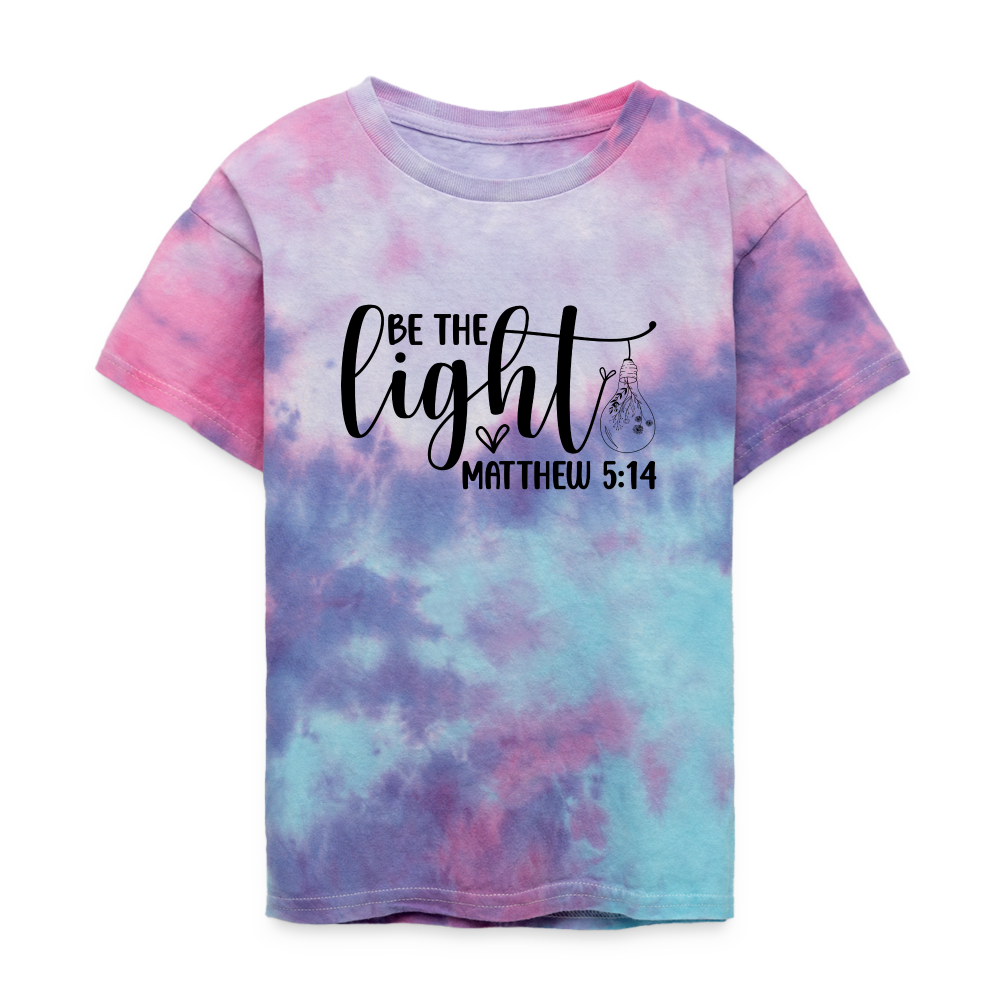 "Be the Light" Kid's Tie Dye T-Shirt - cotton candy