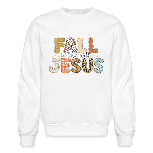 "Fall in Love with Jesus" Crewneck Sweatshirt - white