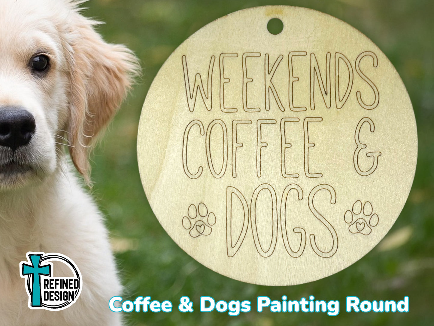 Coffee & Dogs Painting Round