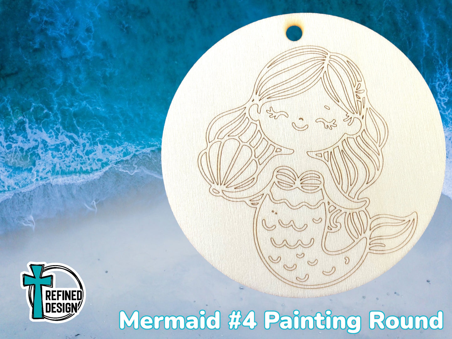 Mermaid #4 Painting Round