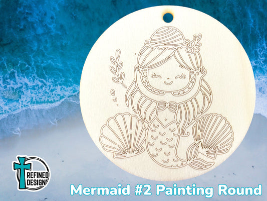 Mermaid #2 Painting Round