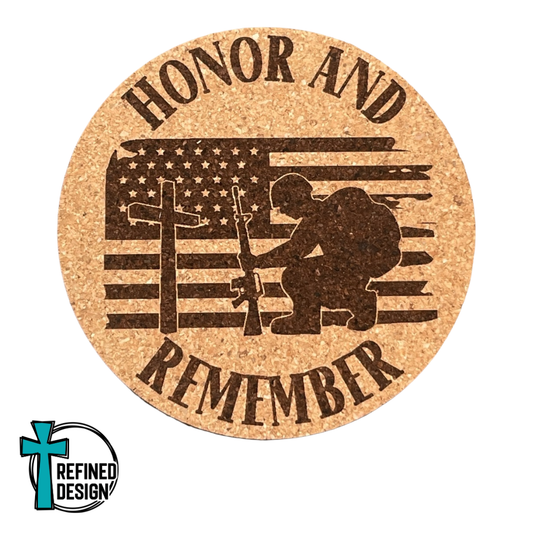 "Honor and Remember" Cork Coaster