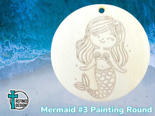 Mermaid #3 Painting Round