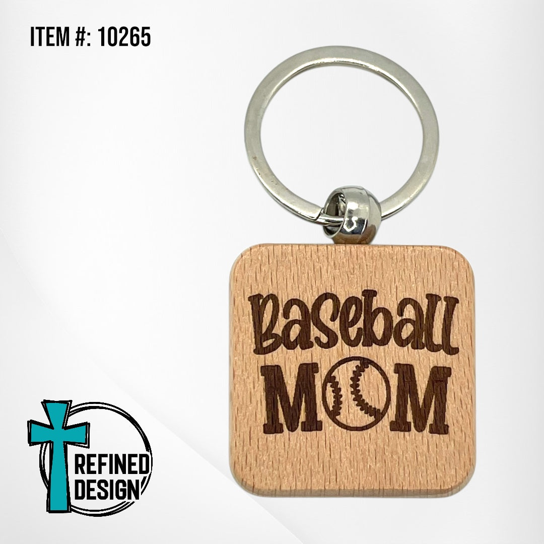 “Baseball Mom” Keychain