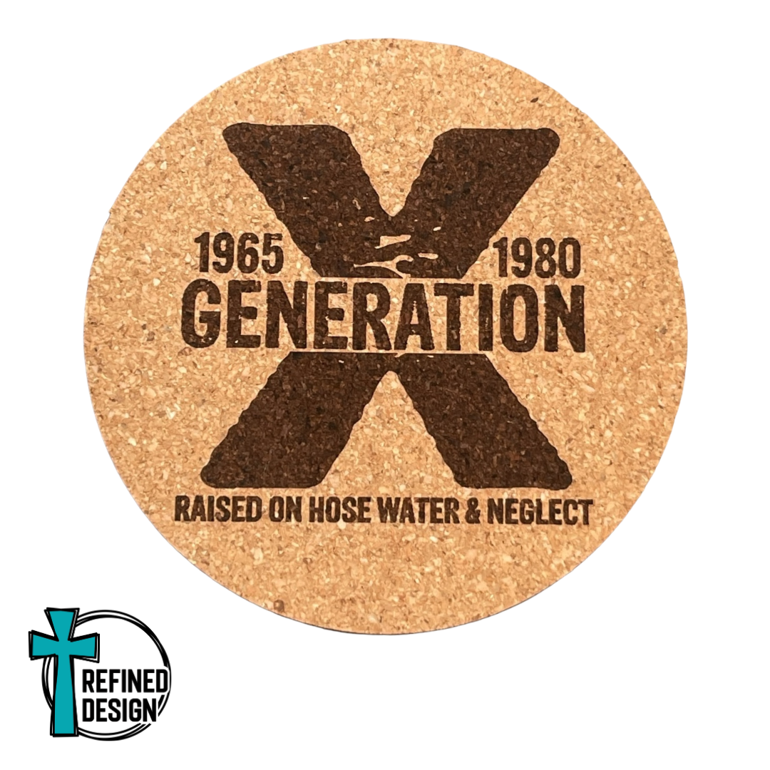 "Generation X" Cork Coaster