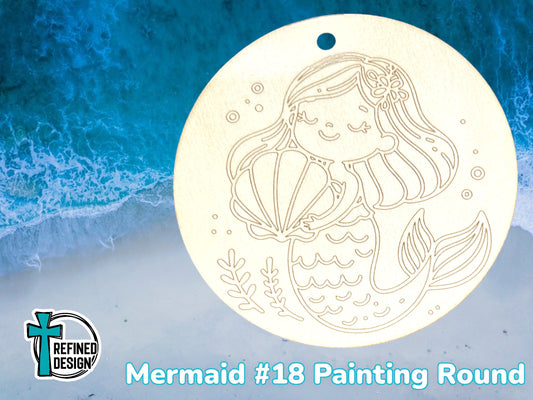 Mermaid #18 Painting Round