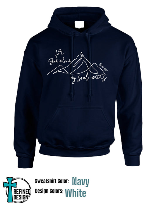 “For God Alone” Navy Blue Hooded Sweatshirt