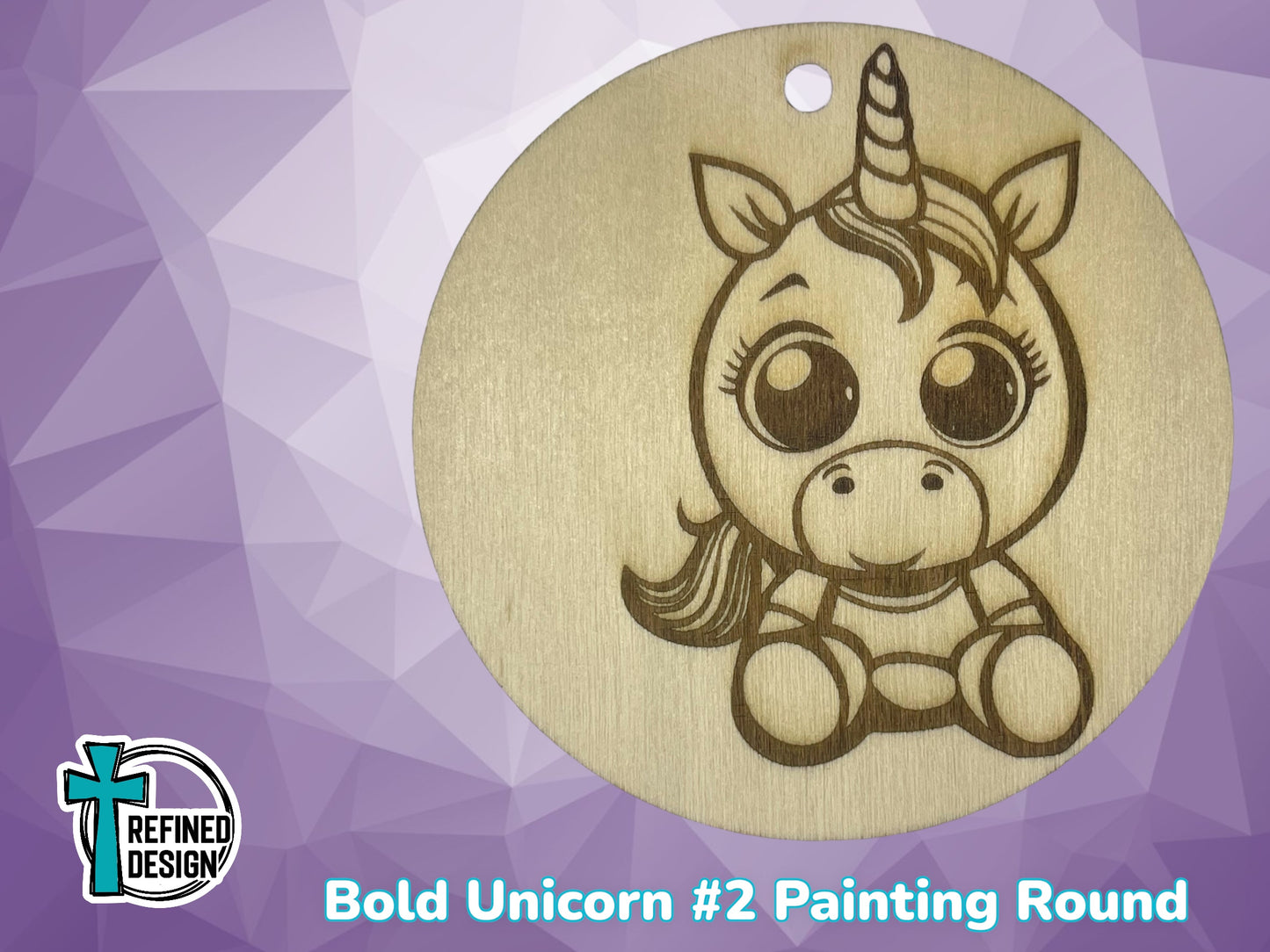 Bold Unicorn #2 Painting Round