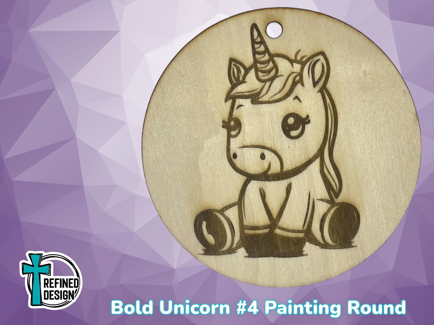 Bold Unicorn #4 Painting Round