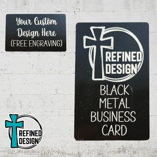 Black Metal Business Card - Free Engraving