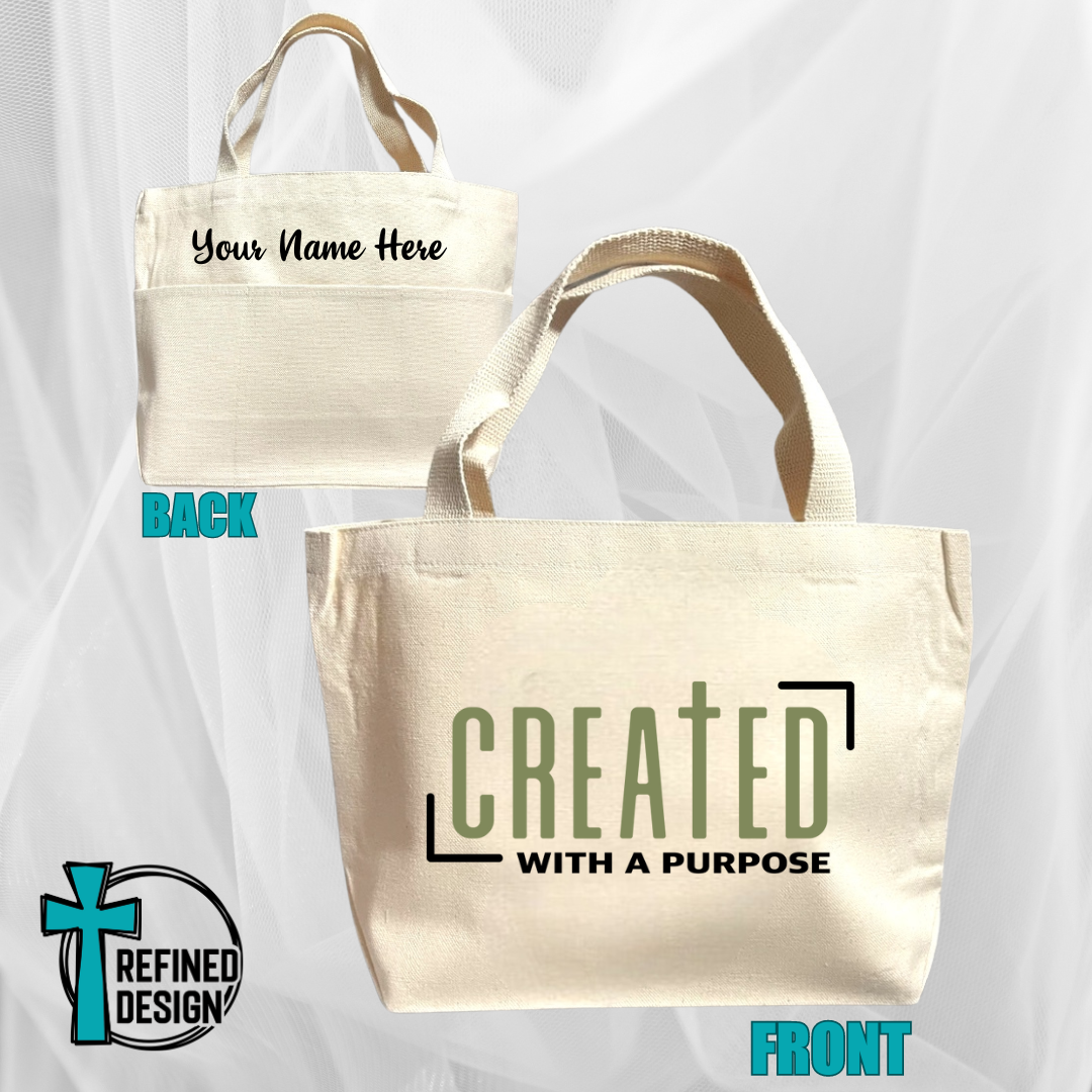 "Created with a Purpose" Bible Bag