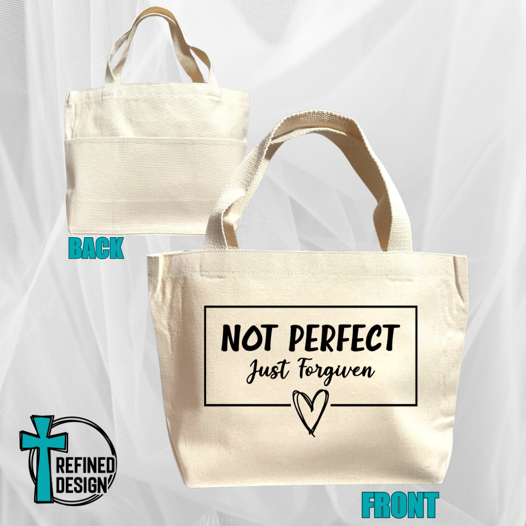 "Not Perfect Just Forgiven" Bible Bag