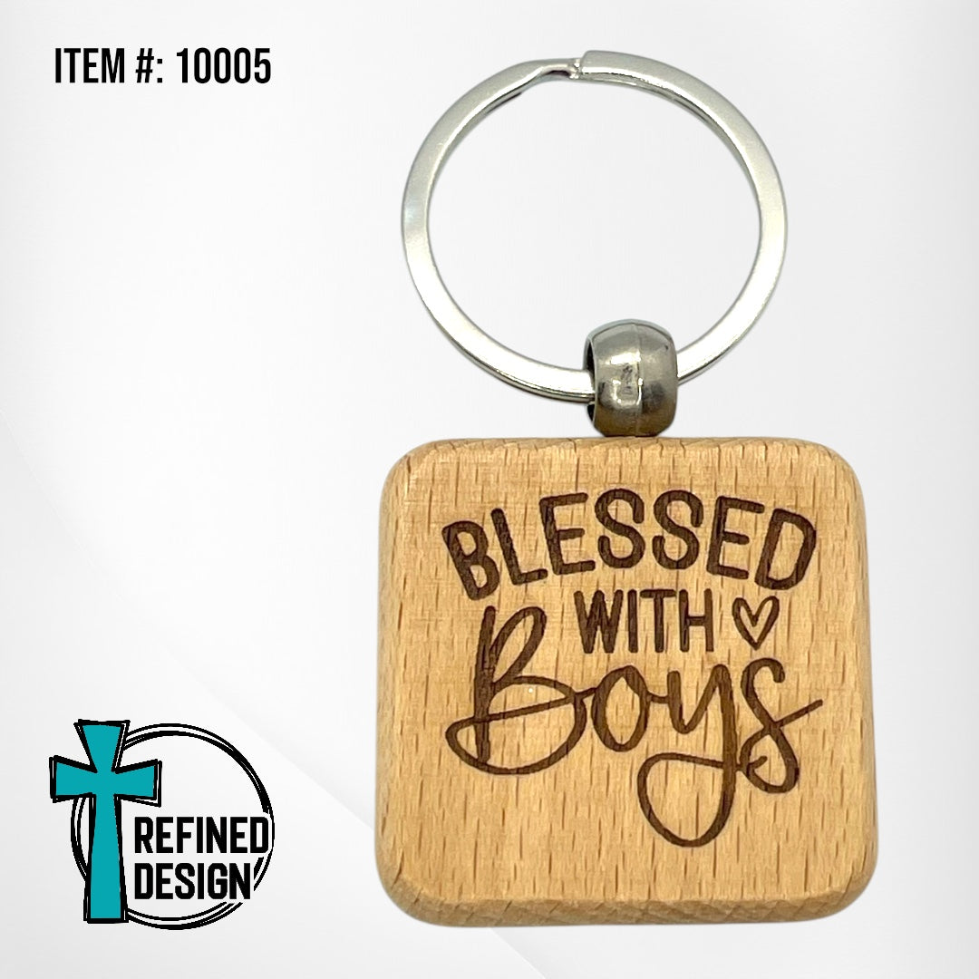 “Blessed With Boys” Keychain