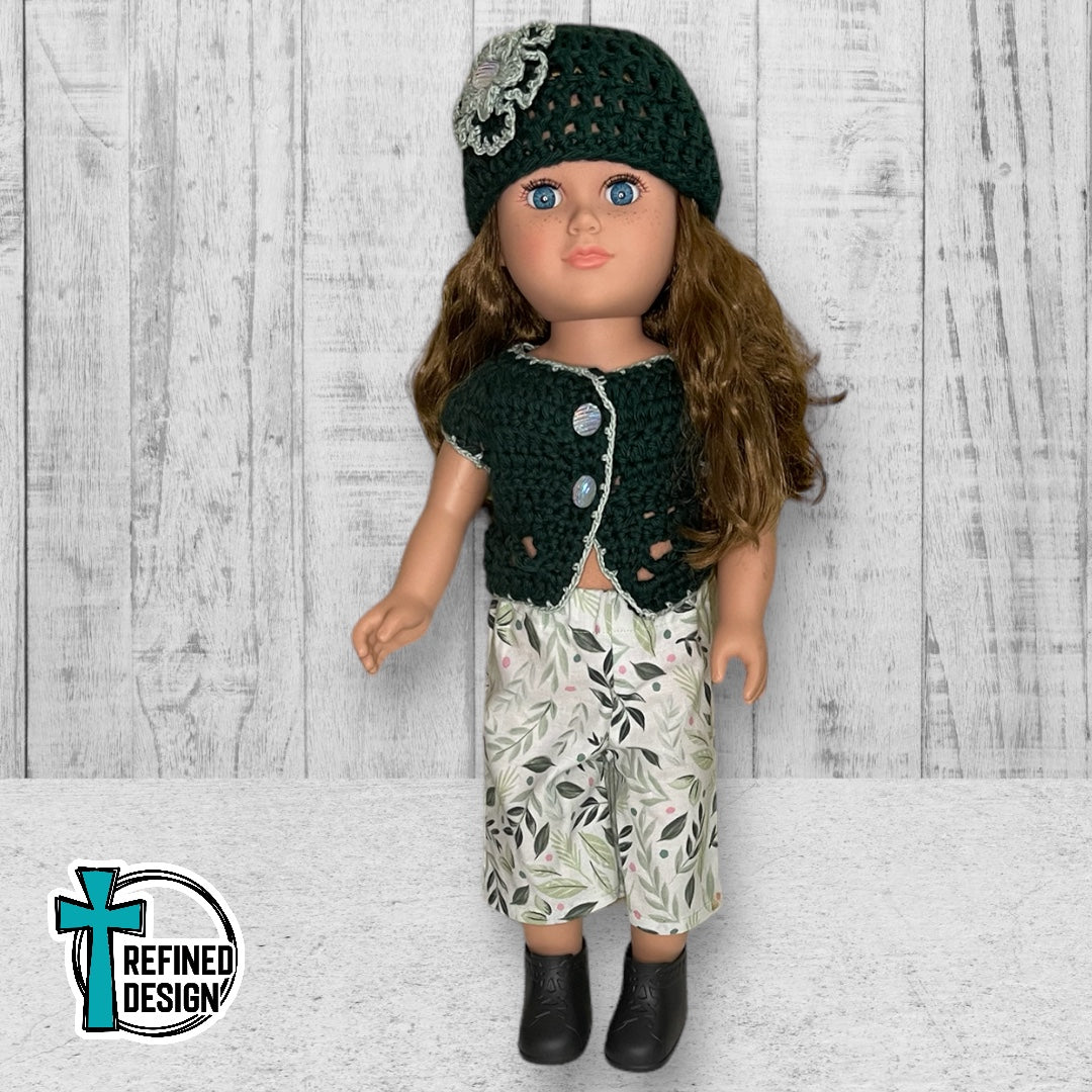 “Green Leaves" 18" Doll Clothes and Accessories