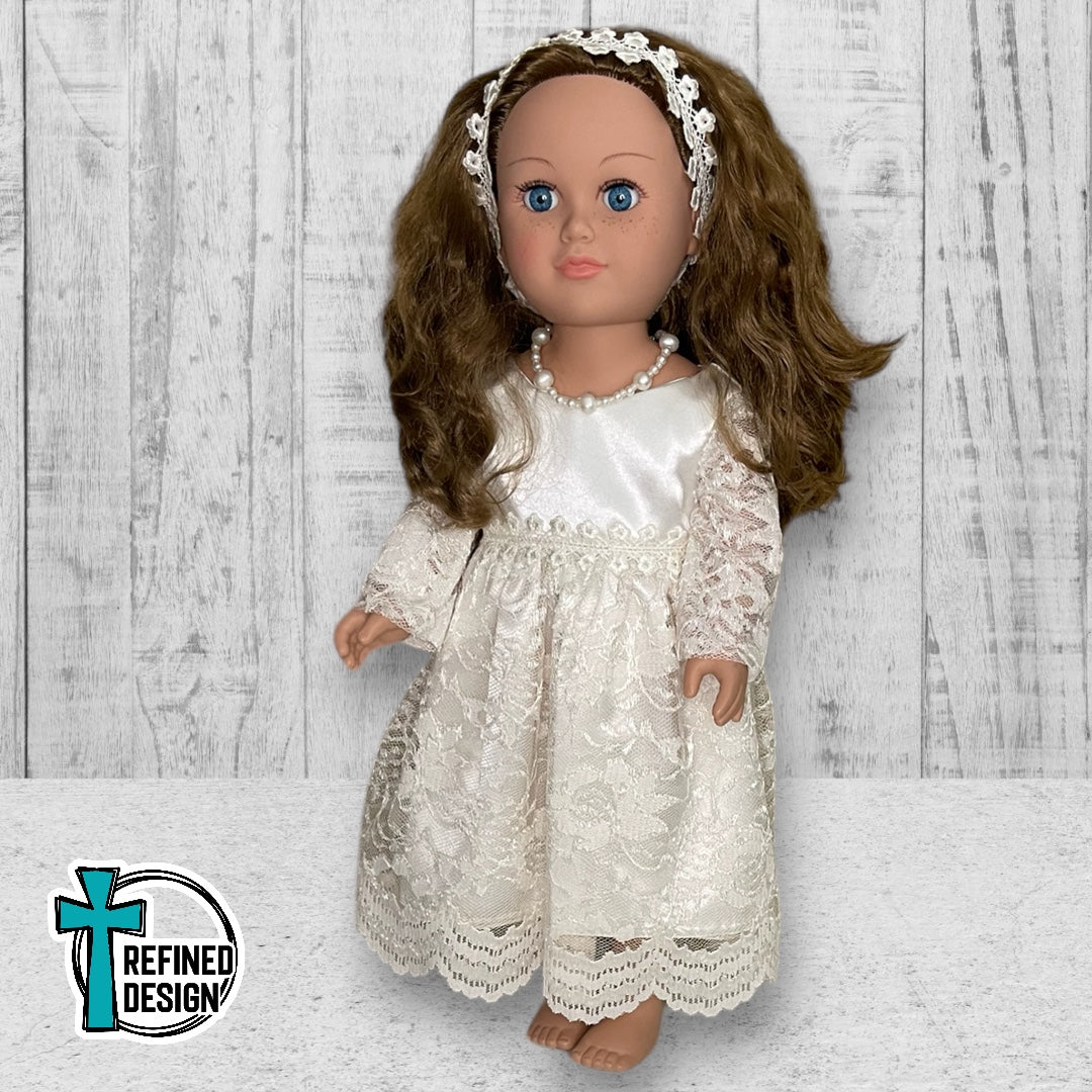 “Satin and Lace” 18" Doll Dress and Accessories