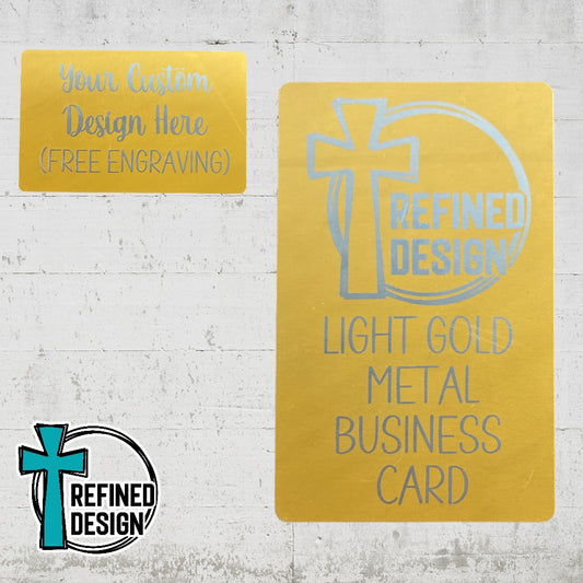 Light Gold Metal Business Card - Free Engraving