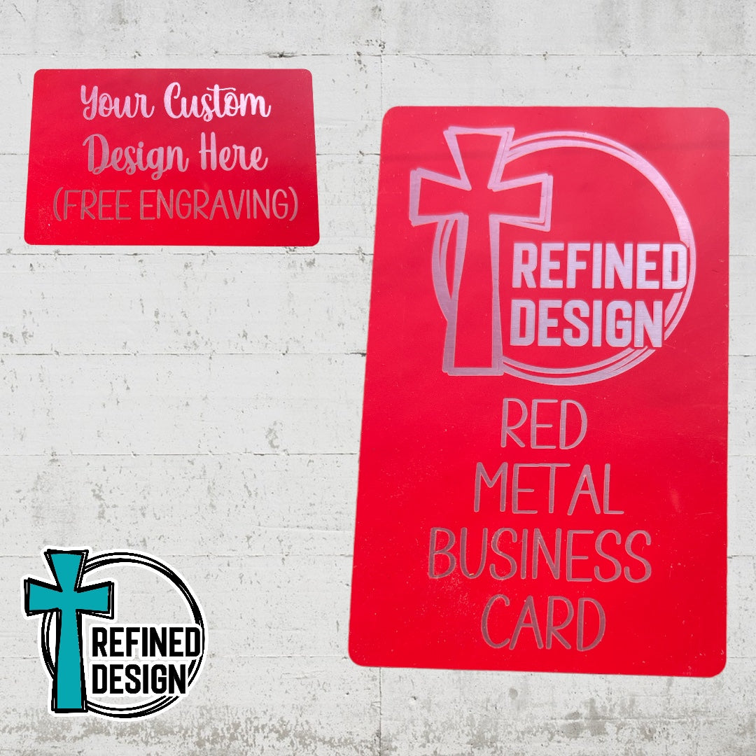 Red Metal Business Card - Free Engraving