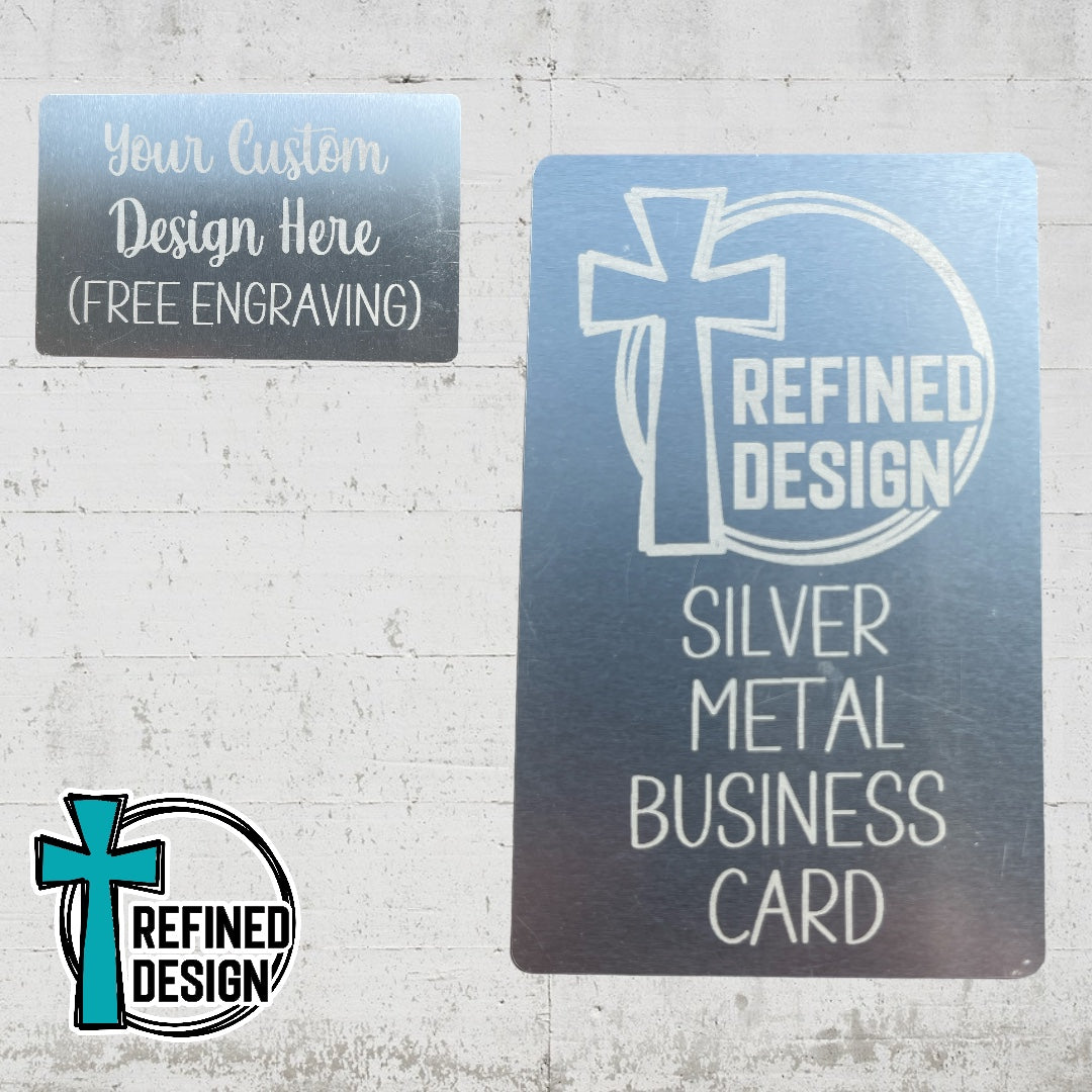 Silver Metal Business Card - Free Engraving