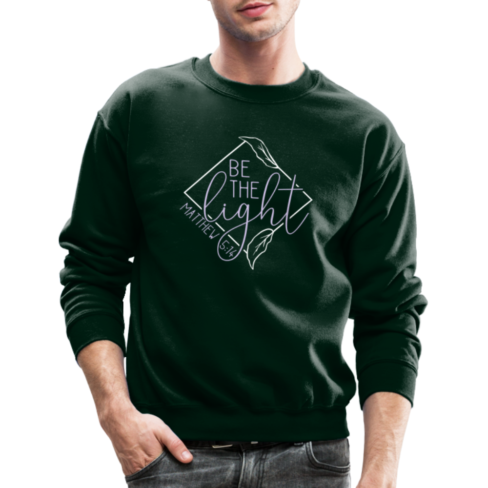 "Be the Light" Diamond Crewneck Sweatshirt - forest green