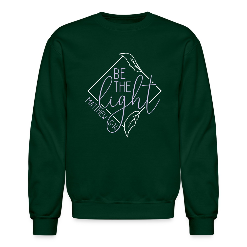 "Be the Light" Diamond Crewneck Sweatshirt - forest green