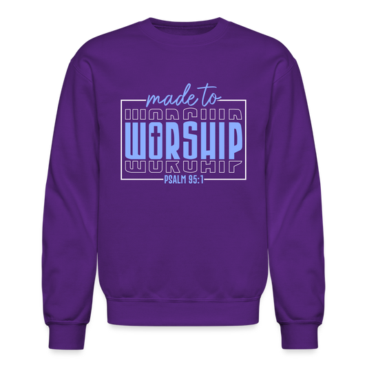 "Made to Worship" Crewneck Sweatshirt - purple