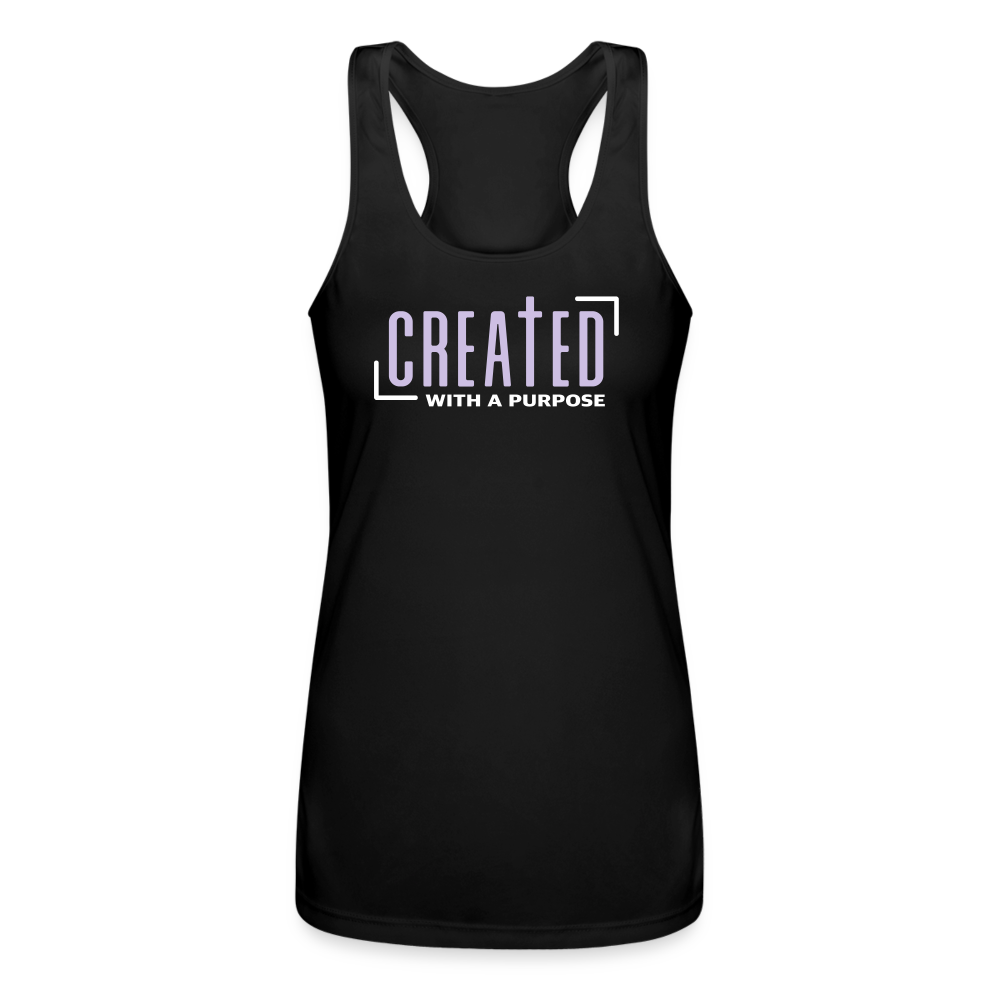 "Created with a Purpose" Women’s Performance Racerback Tank Top - black