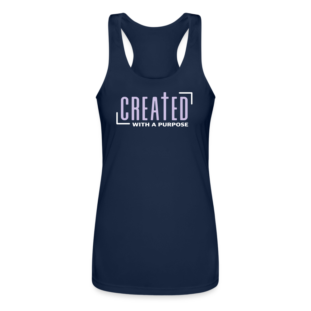 "Created with a Purpose" Women’s Performance Racerback Tank Top - navy